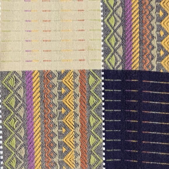 Lemon Grass Button Front Shirt Women S Patchwork Pattern Long Sleeve Cotton - Picture 3 of 12